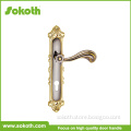 decorative Antique brass finish Door handle lock on plate